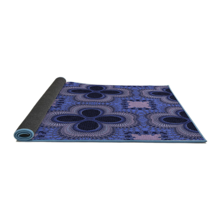Thickness of Patterned Medium Slate Blue Rug, pat2902blu