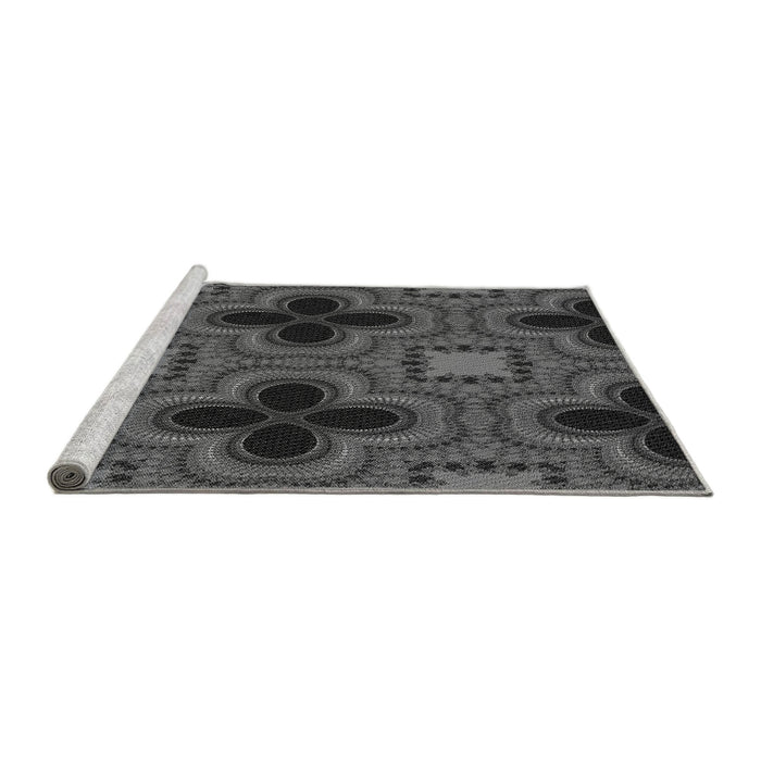 Sideview of Machine Washable Transitional Platinum Gray Rug, wshpat2902gry