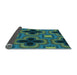 Thickness of Patterned Mint Green Rug, pat2902lblu