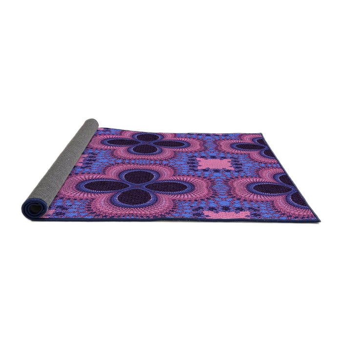 Thickness of Patterned Purple Rug, pat2902pur
