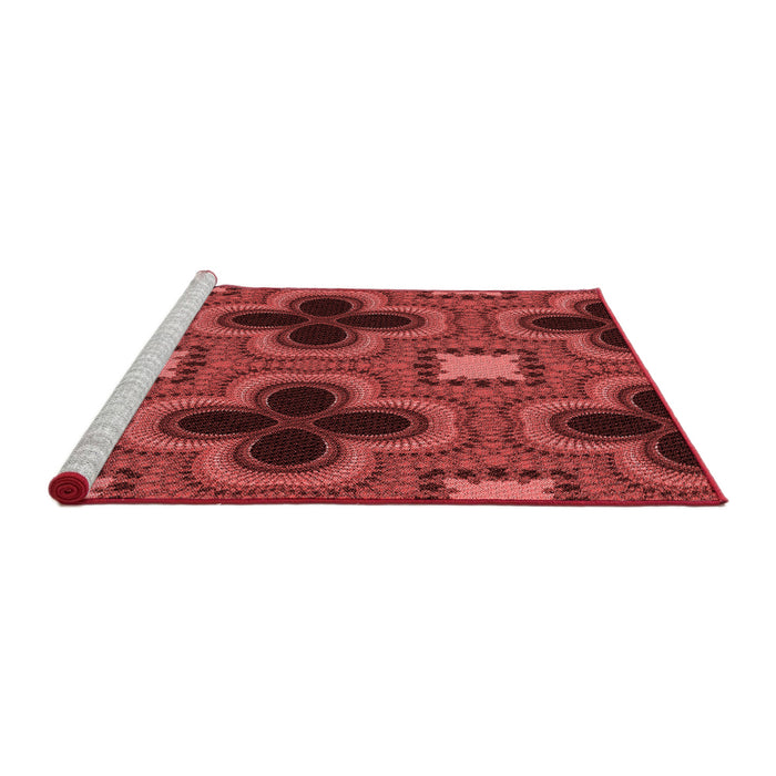Sideview of Machine Washable Transitional Red Rug, wshpat2902rd