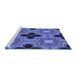 Sideview of Machine Washable Transitional Sky Blue Rug, wshpat2903blu