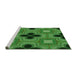 Sideview of Machine Washable Transitional Deep Emerald Green Rug, wshpat2903grn