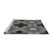 Sideview of Machine Washable Transitional Dark Gray Black Rug, wshpat2903gry