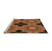 Sideview of Machine Washable Transitional Orange Rug, wshpat2903org