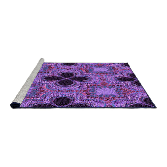 Sideview of Machine Washable Transitional Bright Purple Rug, wshpat2903pur