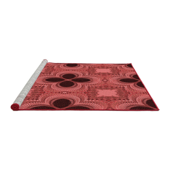 Sideview of Machine Washable Transitional Red Rug, wshpat2903rd