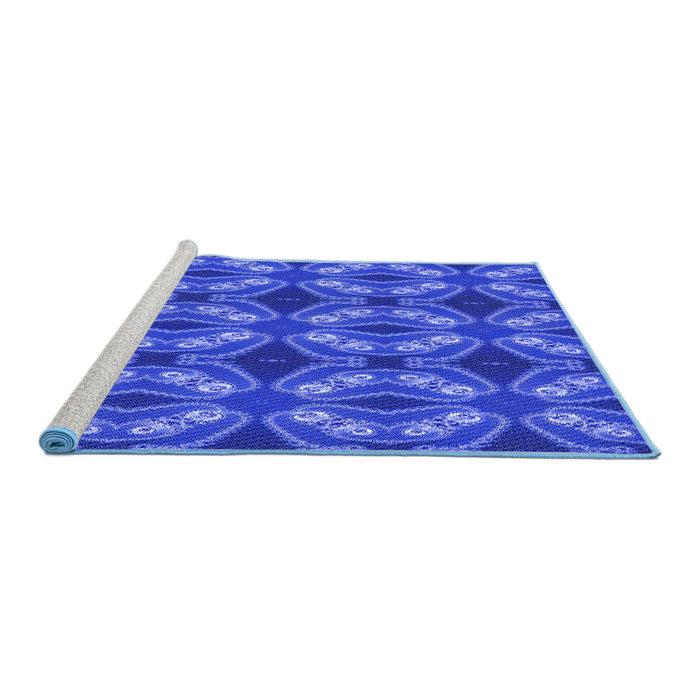Sideview of Machine Washable Transitional Light Slate Blue Rug, wshpat2904blu