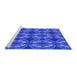 Sideview of Machine Washable Transitional Light Slate Blue Rug, wshpat2904blu