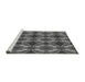 Sideview of Machine Washable Transitional Gunmetal Gray Rug, wshpat2904gry