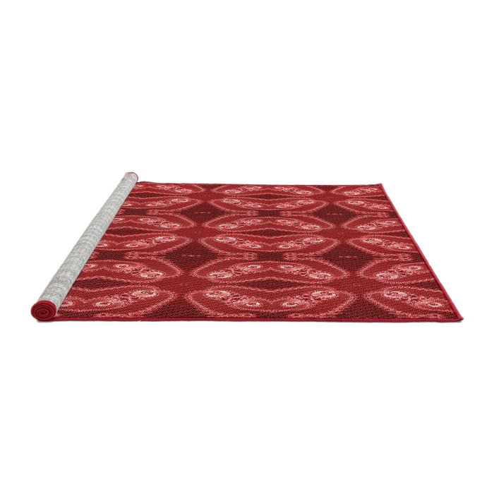 Sideview of Machine Washable Transitional Red Rug, wshpat2904rd
