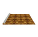 Sideview of Machine Washable Transitional Orange Rug, wshpat2904yw