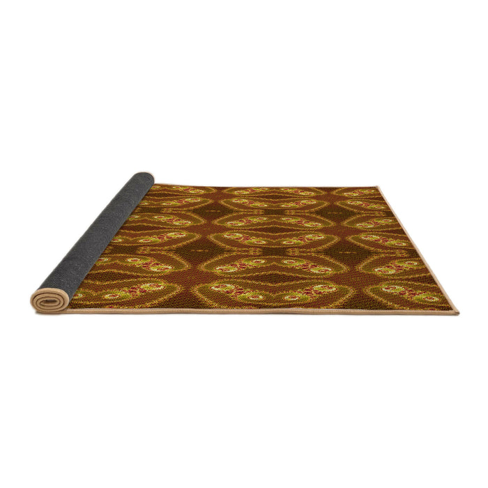 Thickness of Patterned Orange Rug, pat2904yw