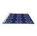 Sideview of Machine Washable Transitional Night Blue Rug, wshpat2905blu