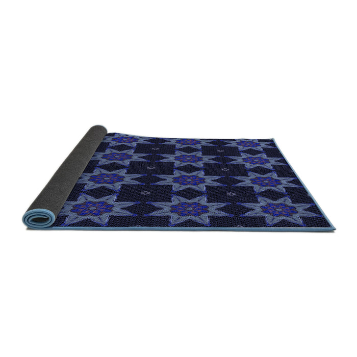 Thickness of Patterned Night Blue Rug, pat2905blu