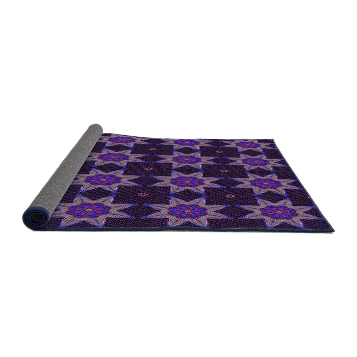 Thickness of Patterned Deep Purple Rug, pat2905pur