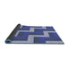 Thickness of Patterned Denim Blue Rug, pat2906blu