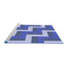 Sideview of Machine Washable Transitional Denim Blue Rug, wshpat2906blu