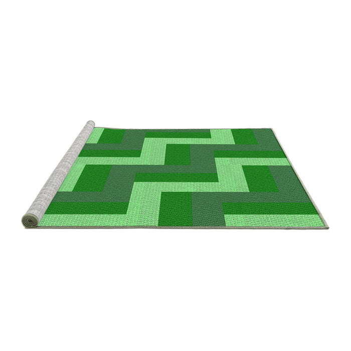 Sideview of Machine Washable Transitional Neon Green Rug, wshpat2906grn