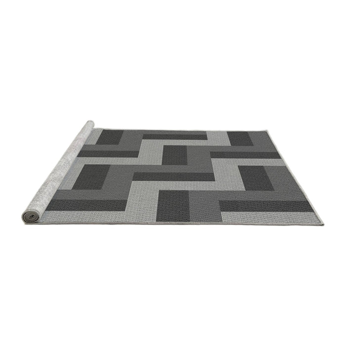 Sideview of Machine Washable Transitional Gray Rug, wshpat2906gry