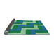 Thickness of Patterned Dark Cyan Green Rug, pat2906lblu