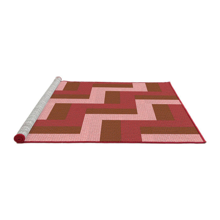 Sideview of Machine Washable Transitional Red Rug, wshpat2906rd