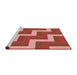 Sideview of Machine Washable Transitional Red Rug, wshpat2906rd