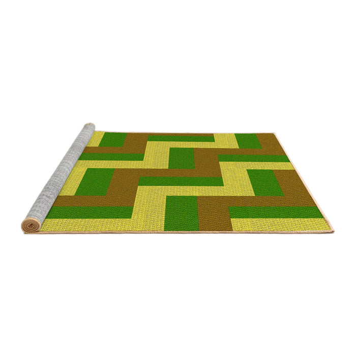 Sideview of Machine Washable Transitional Pistachio Green Rug, wshpat2906yw
