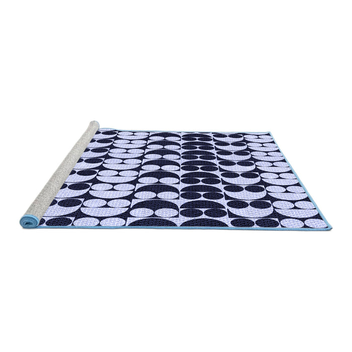 Sideview of Machine Washable Transitional Night Blue Rug, wshpat2907blu