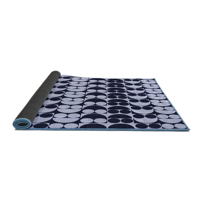 Thickness of Patterned Night Blue Rug, pat2907blu