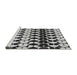 Sideview of Machine Washable Transitional Midnight Gray Rug, wshpat2907gry