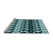 Sideview of Machine Washable Transitional Deep Teal Green Rug, wshpat2907lblu