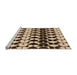 Sideview of Machine Washable Transitional Black Brown Rug, wshpat2907org