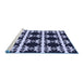 Sideview of Machine Washable Transitional Night Blue Rug, wshpat2908blu