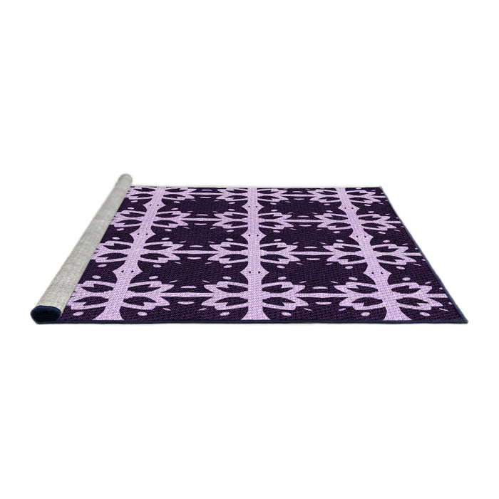 Sideview of Machine Washable Transitional Bright Lilac Purple Rug, wshpat2908pur