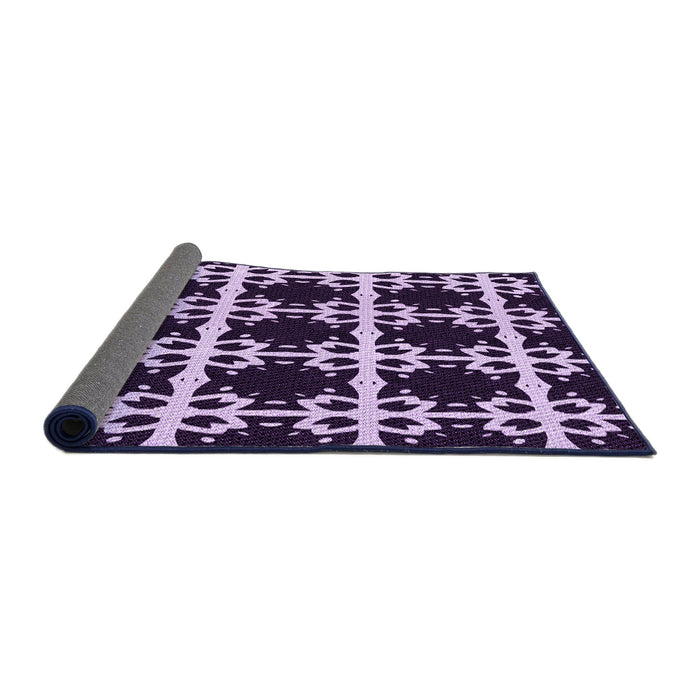 Thickness of Patterned Bright Lilac Purple Rug, pat2908pur