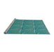 Sideview of Machine Washable Transitional Turquoise Green Rug, wshpat2909lblu