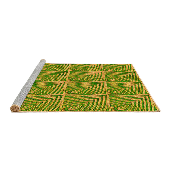 Sideview of Machine Washable Transitional Pistachio Green Rug, wshpat2909yw