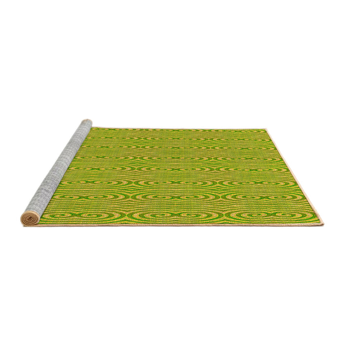 Sideview of Machine Washable Transitional Dark Yellow Green Rug, wshpat2910yw