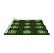 Sideview of Machine Washable Transitional Dark Lime Green Rug, wshpat2911grn