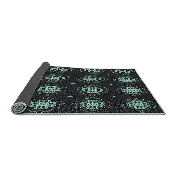 Thickness of Patterned Sea Green Rug, pat2911lblu