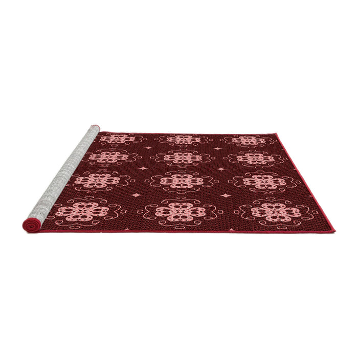 Sideview of Machine Washable Transitional Cherry Red Rug, wshpat2911rd