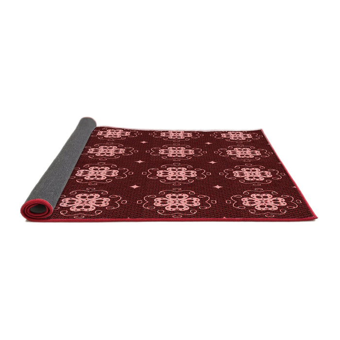 Thickness of Patterned Cherry Red Rug, pat2911rd