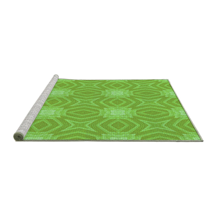 Sideview of Machine Washable Transitional Emerald Green Rug, wshpat2912grn