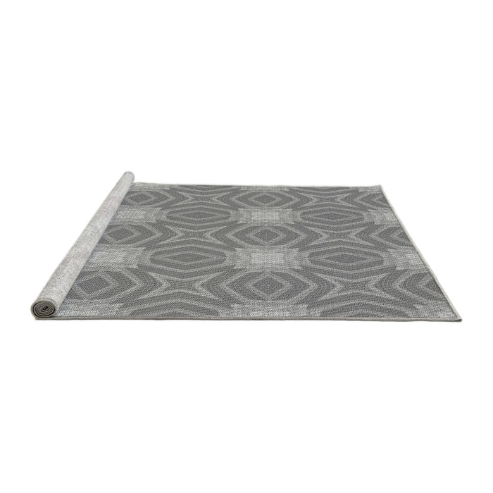 Sideview of Machine Washable Transitional Silver Gray Rug, wshpat2912gry