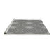 Sideview of Machine Washable Transitional Silver Gray Rug, wshpat2912gry