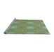 Sideview of Machine Washable Transitional Olive Green Rug, wshpat2912lblu