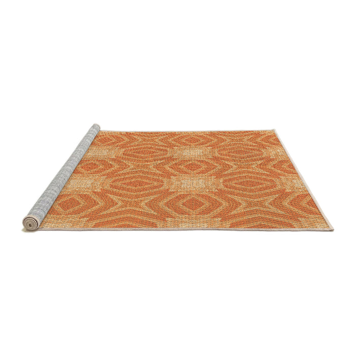 Sideview of Machine Washable Transitional Orange Rug, wshpat2912org