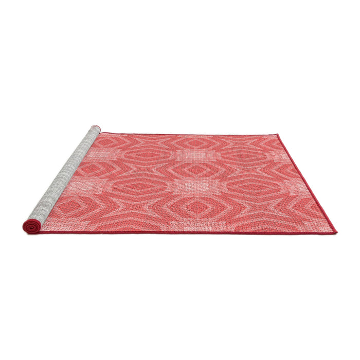 Sideview of Machine Washable Transitional Fire Red Rug, wshpat2912rd