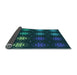 Thickness of Patterned Dark Cyan Green Rug, pat2913lblu